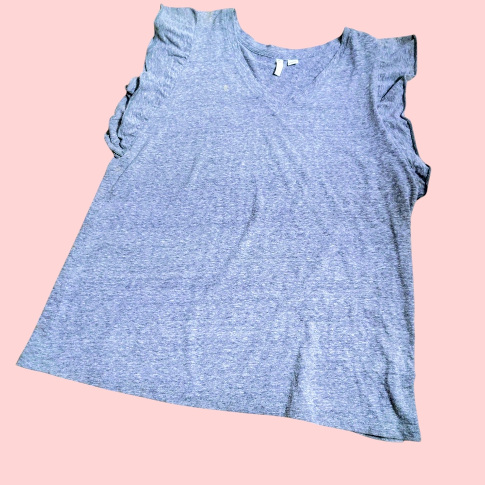 Cato Light Gray Short Sleeve Top